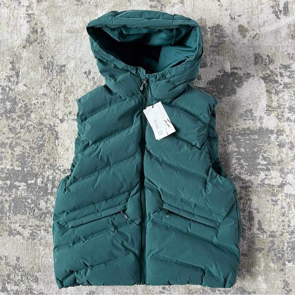 NWT Zara Boys Green Heat Sealed Puffer Vest Size 11-12